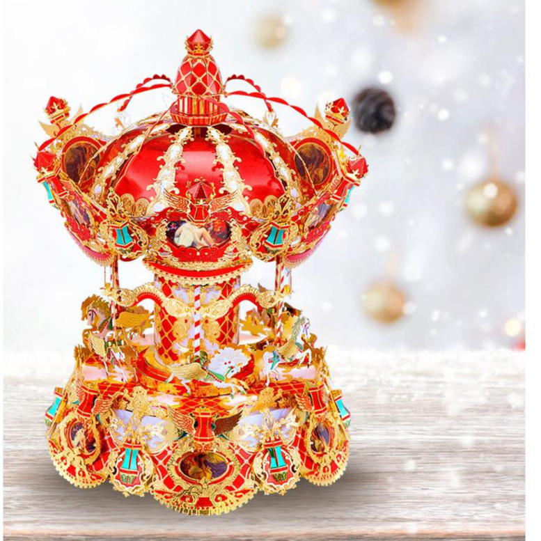 Mô hình lắp ghép kim loại 3d Vòng Xoay Ngựa Gỗ Thần Tiên Merry Go Around Fairy