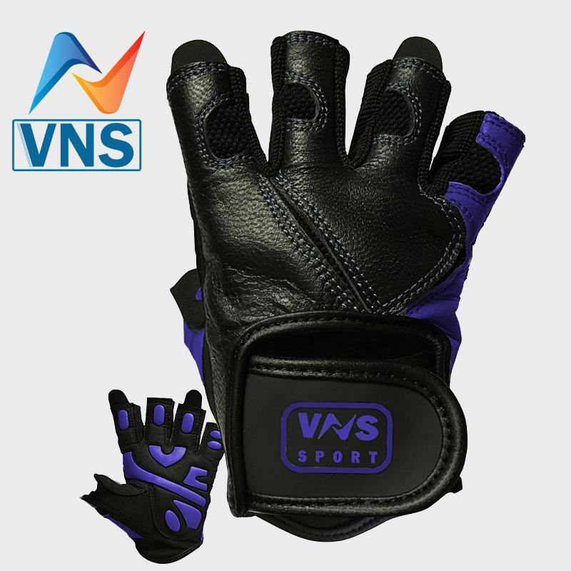 Găng Tay Da Tập Gym VNS001, Găng Tay Da Chạy Xe Cao Cấp (Wejght Lifting Gloves - Professional)