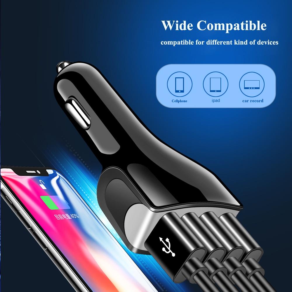 Tẩu Sạc Điện Thoại 4 Cổng USB 5V 3.1A Cho Xe Hơi