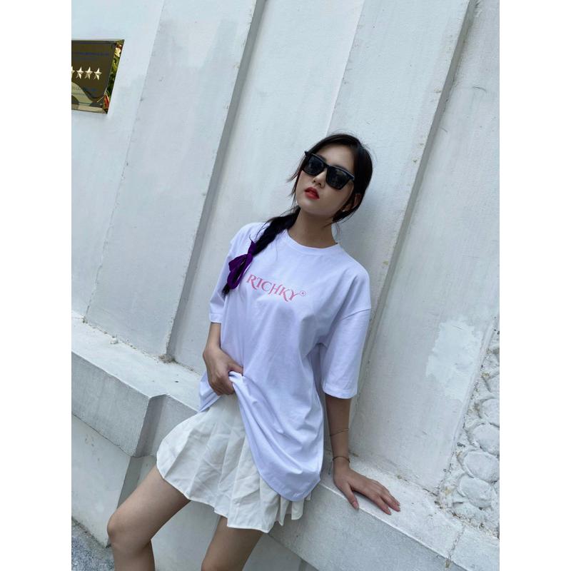 [Mã INBAU300 giảm 10% đơn 250K] Áo Thun Unisex Richky Premium Tee Luxury BlackPink Trắng - RKP02