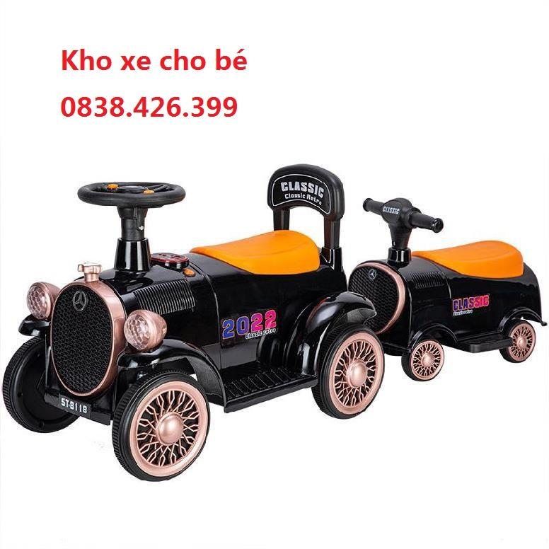 Xe điện tàu hỏa 2 chỗ ngồi cho bé 2 động cơ có đèn nhạc cho bé