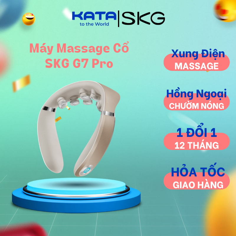 Máy Massage Cổ SKG G7 Pro mát-xa giảm đau cổ do thoái hóa, căng cơ cổ với Xung điện và Chườm nóng Hồng Ngoại