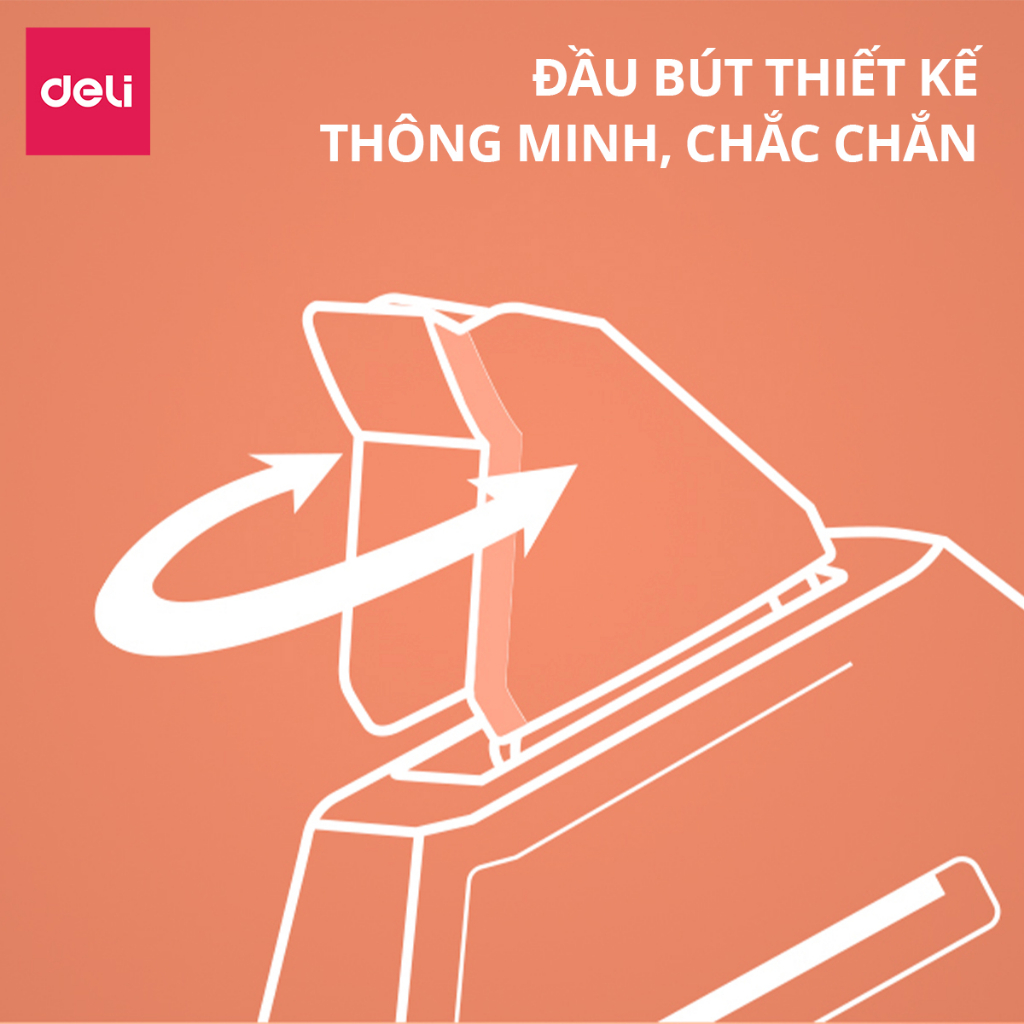 Bút Xóa Băng Có Nút Bấm 12m Có Thay Thế Lõi Deli - Xóa Sạch Phủ Kín Khô Nhanh Có Thể Viết Đè Lên Ngay - Băng Kéo Cho Học Sinh, Văn Phòng