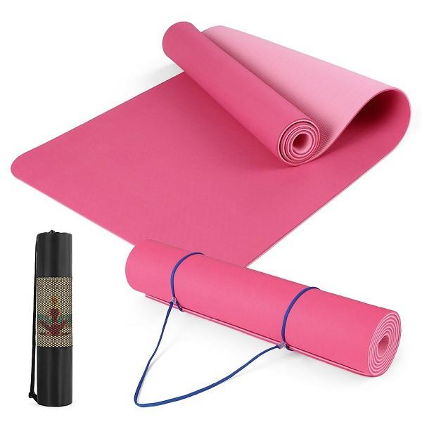 Thảm Tập Yoga TPE 6mm 2 Lớp + Tặng Kèm Túi Và Dây Buộc