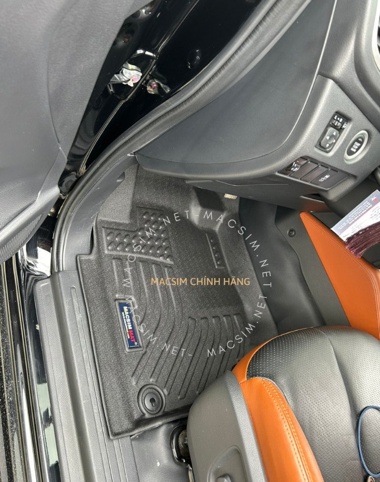 Thảm lót sàn xe ô tô Mitsubishi Triton 2016-2023 (sd) Nhãn hiệu Macsim chất liệu nhựa TPE cao cấp màu đen