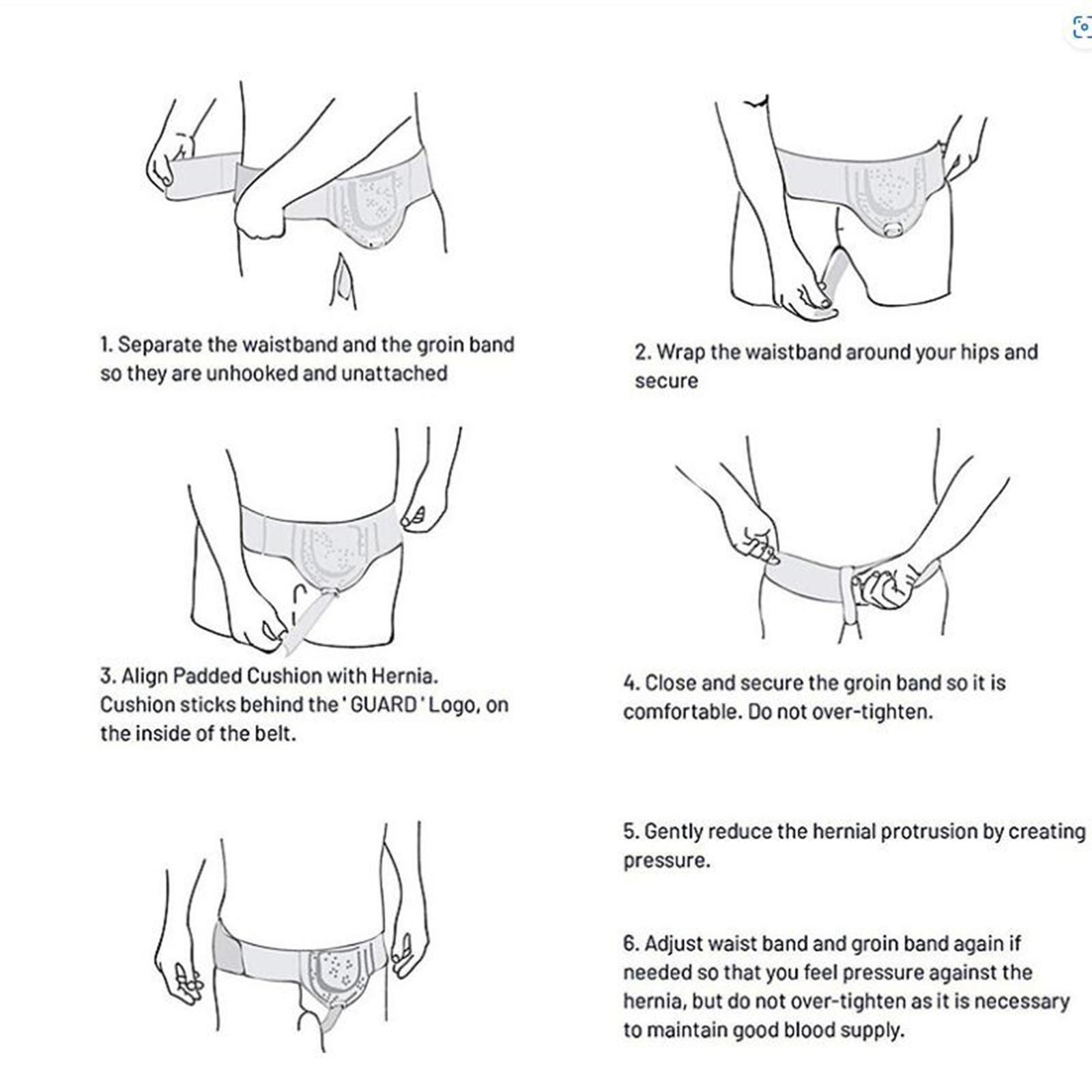 Groin Hernia Support Belt Hernia Belt Removable Pad Hernia Guard for Left