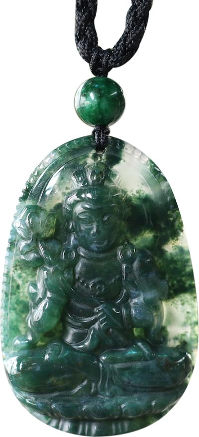 Mặt Dây Chuyền Đại Thế Chí Bồ Tát Chalcedony Ngọc Quý Gemstones GA70
