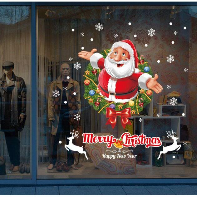 Decal trang trí tường Noel - Ông già Noel hoạt hình Vui Vẻ