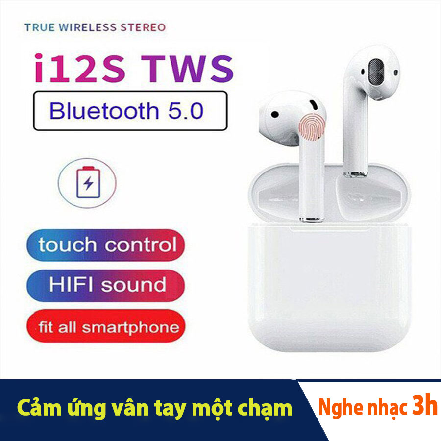 Tai Nghe Bluetooth 5.0 I12 TWS Cảm Ứng Nhét Tai Không Dây
