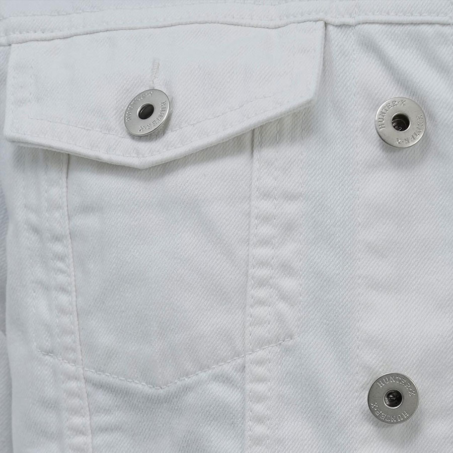 Áo Khoác Jeans Cao Cấp HUNTER X-RAYS  Form Slim  Cotton Màu Trắng K12