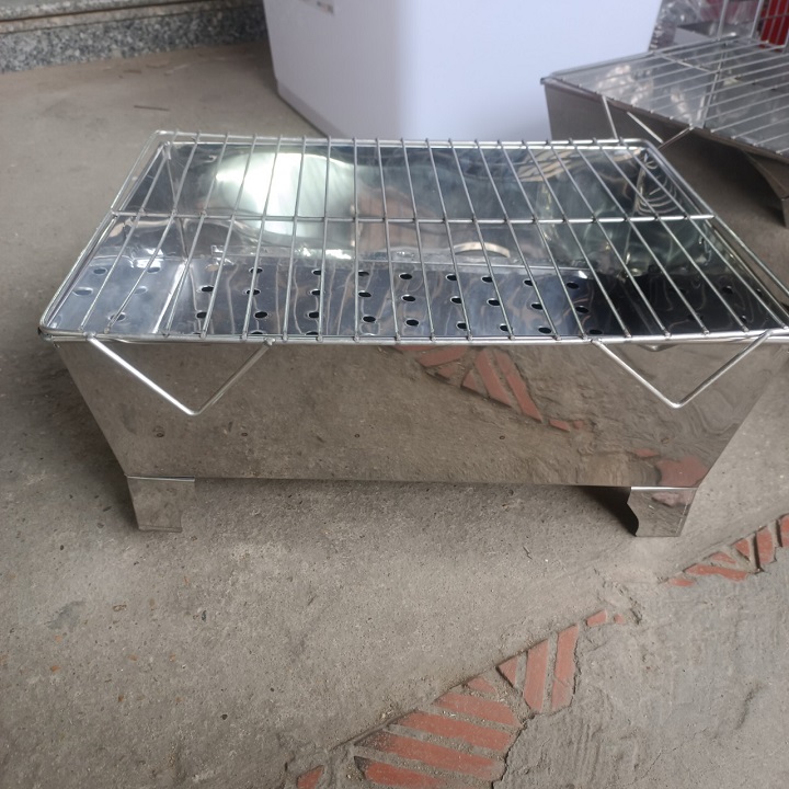 Bếp nướng than hoa ngoài trời loại lớn có chân kèm vỉ nướng cao cấp