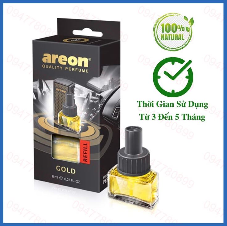 (Bình thay thế) Nước hoa kẹp cửa gió ô tô  Areon Sport GOLD