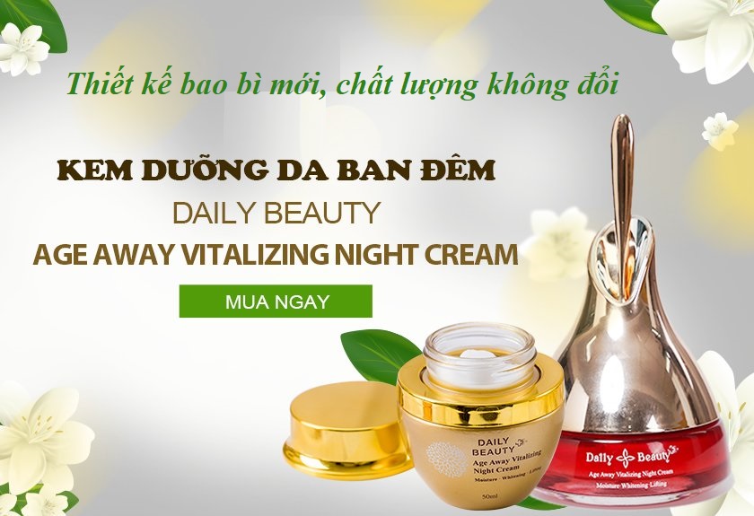 Combo 3 hộp Kem dưỡng da ban đêm Daily Beauty Age Away Vitalizing Night Cream Đánh Thức Thanh Xuân sản phẩm nhập khẩu chính ngạch Hàn Quốc