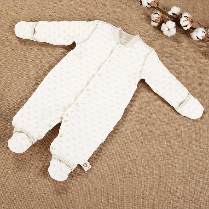 Body trần bông liền bao tay, bao chân 100% cotton hữu cơ Mommy's care