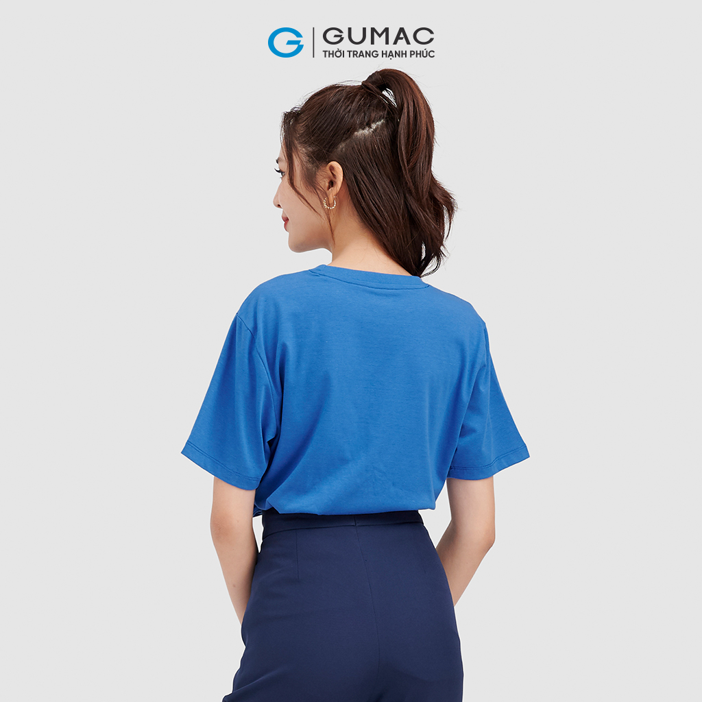 Áo thun nữ GUMAC ATC08079 cổ tròn in chữ