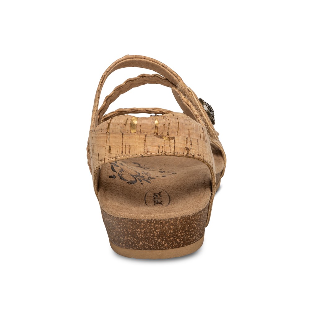 Sandal sức khỏe nữ Aetrex Jillian Braid Cork - Giày nâng vòm chân đệm mềm dùng được cho cả chân nhạy cảm