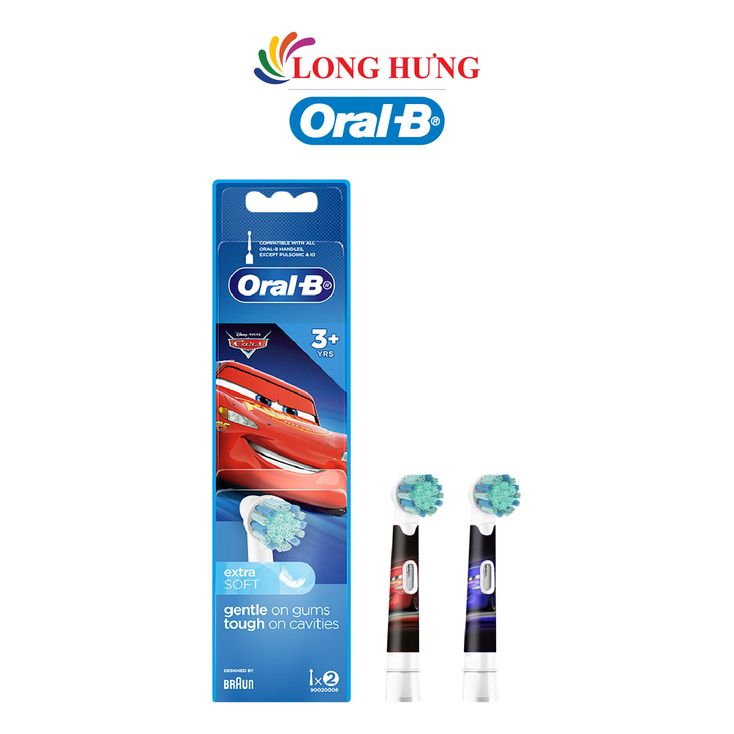 Đầu bàn chải thay thế bàn chải điện trẻ em Oral-B dành cho Disney Cars Extra Soft EB10s - Hàng chính hãng