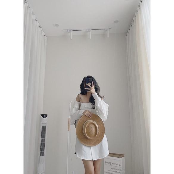 Áo sơ mi trễ vai bèo siêu hot