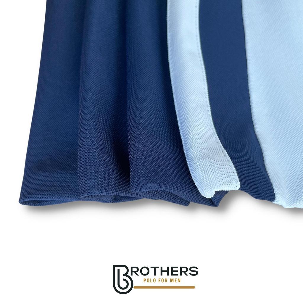 Áo thun POLO nam phối ngang BLUCO cổ trụ bẻ, vải cá sấu cotton xịn cao cấp, chuẩn phom, trẻ trung - BROTHERS