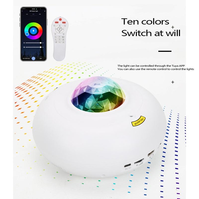 Projector Night Light with Bluetooth Speaker RGB Dynamic Night Light for Kids Adults for Bedroom/Party/Home Decor