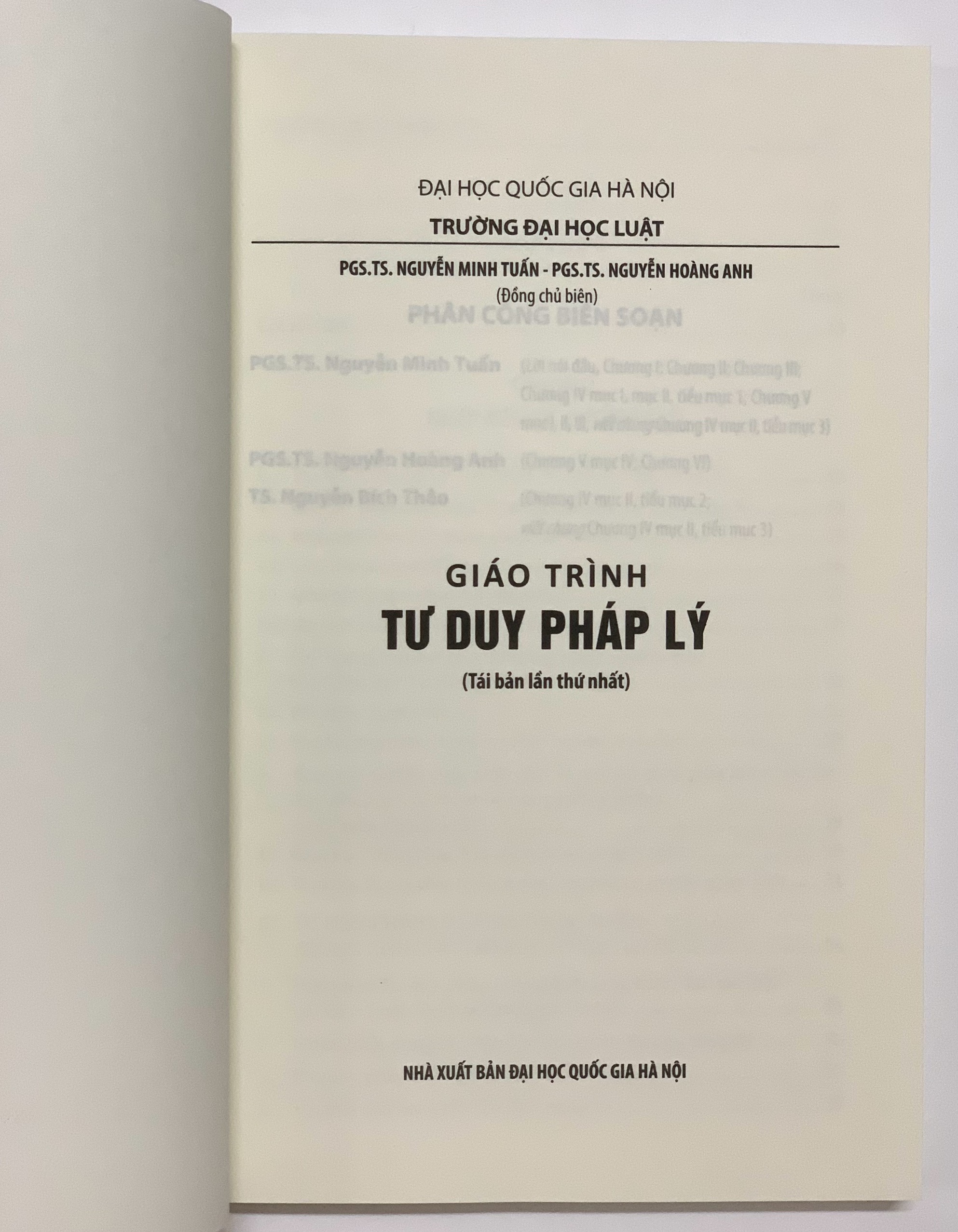 Sách - Giáo trình tư duy pháp lý (Tái bản lần thứ nhất)