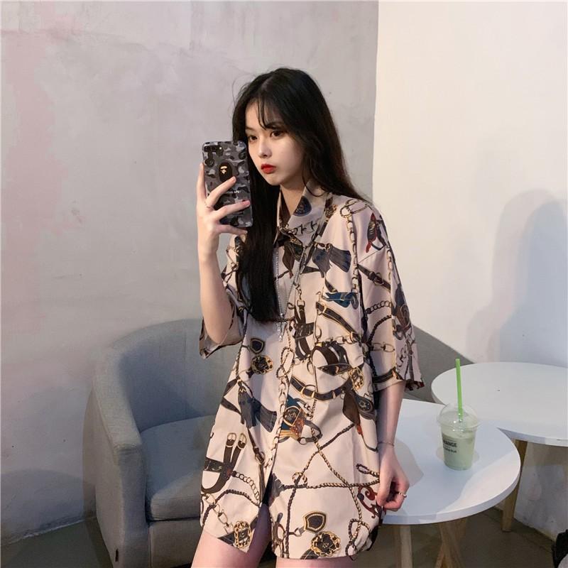 Áo sơ mi nam tay ngắn in họa tiết thời trang