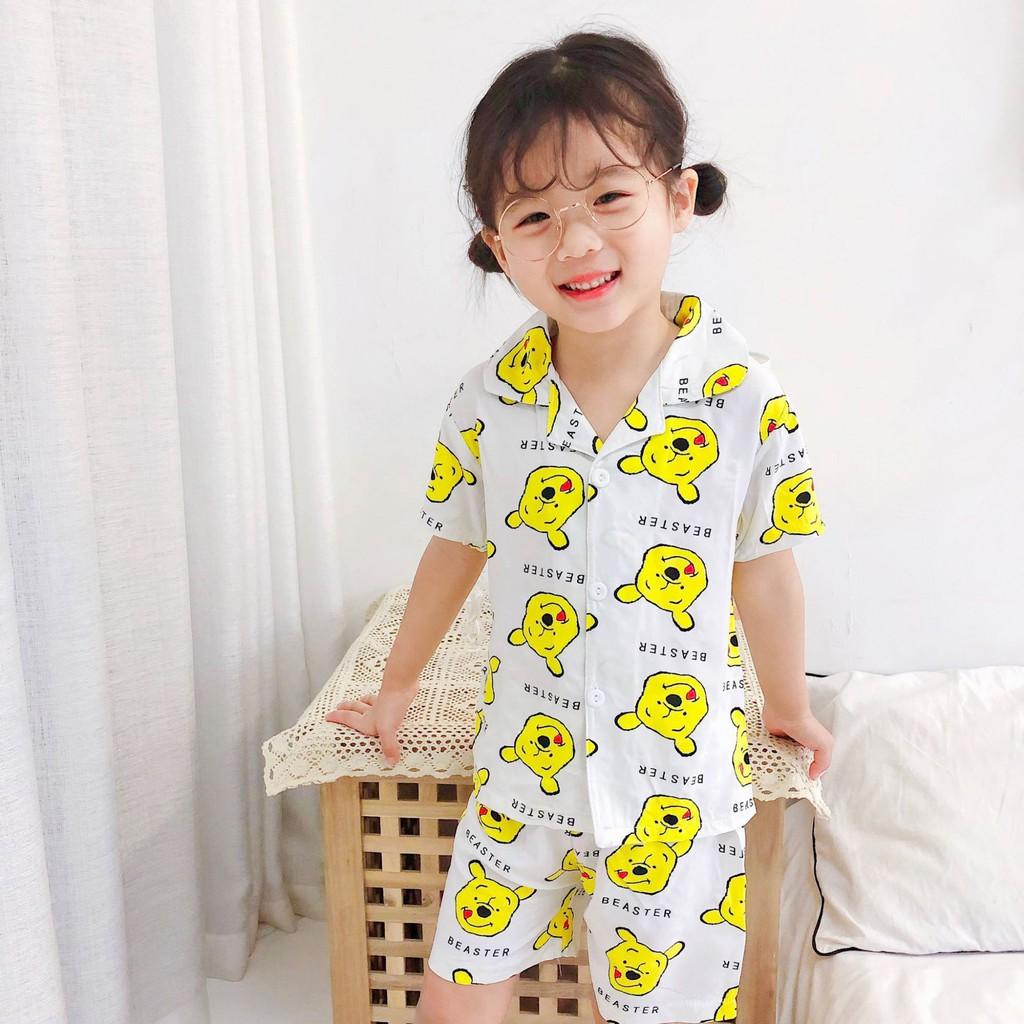 Bộ cộc tay lanh cho bé gái thời trang trẻ em cao cấp Hàn Quốc quần áo trẻ em mùa hè đẹp giá rẻ HD008