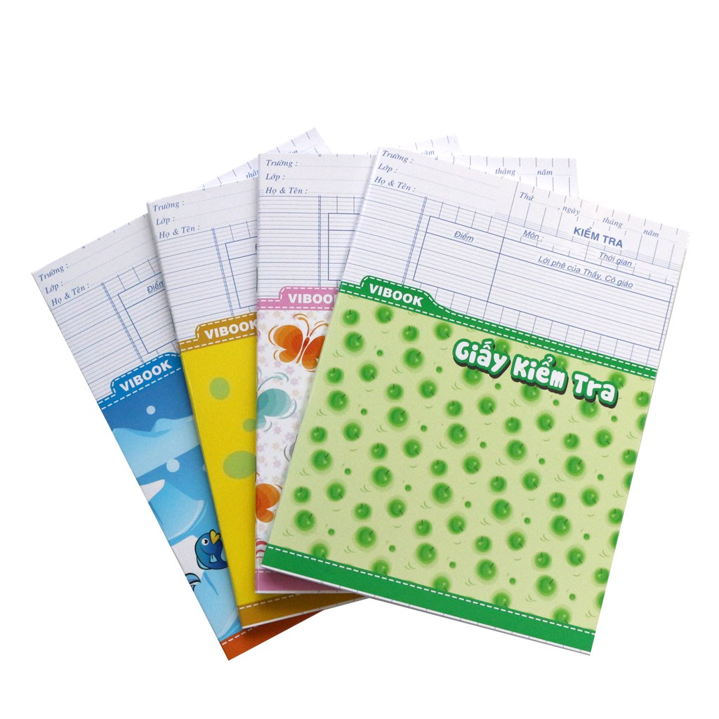 Tập giấy kiểm tra 4 ô li 84 trang định lượng 80gsm dày dặn