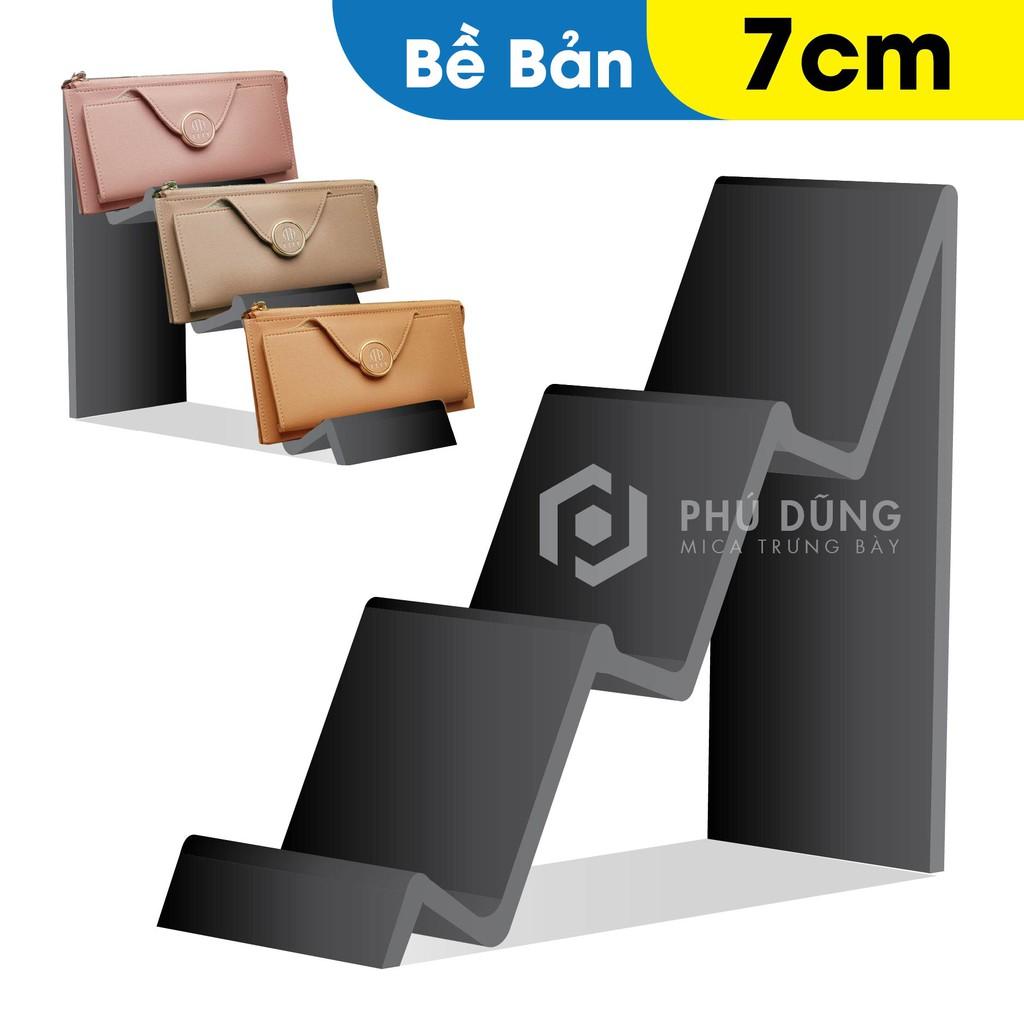 Kệ Mica ĐEN Trưng Bày Bóp/ Ví 3 Tầng - Bề Bản 7cm