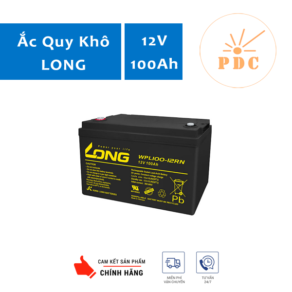 Ắc Quy Long 12V 100Ah – WPL100-12RN - (PDC-TECH)