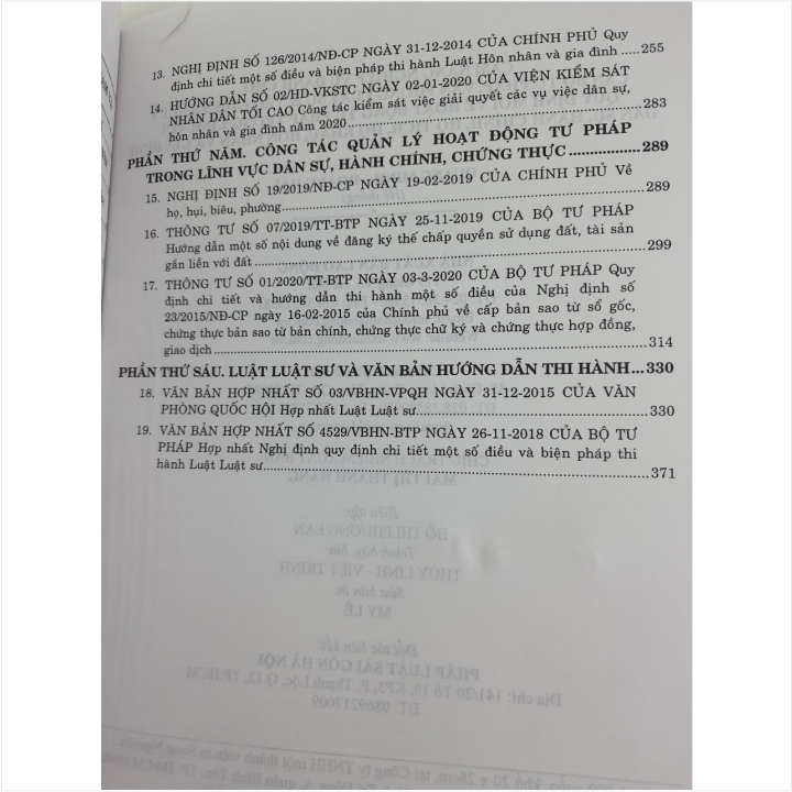 Cẩm Nang Nghiệp Vụ Dành Cho Cán Bộ Tư Pháp, Văn Phòng Luật Sư và Trợ Giúp Pháp Lý – Quy Định Mới về Hoạt Động Tư Pháp Trong Lĩnh Vực Dân Sự, Hành Chính, Hộ Tịch, Hộ Khẩu, Hôn Nhân và Gia Đình - V1763D