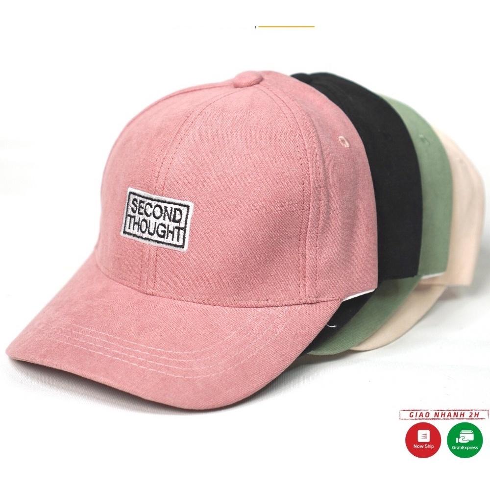 Nón kết lưỡi trai thêu chữ SECOND THOUGHT phong cách Ulzzang Hàn Quốc form unisex cho nam nữ mã N1