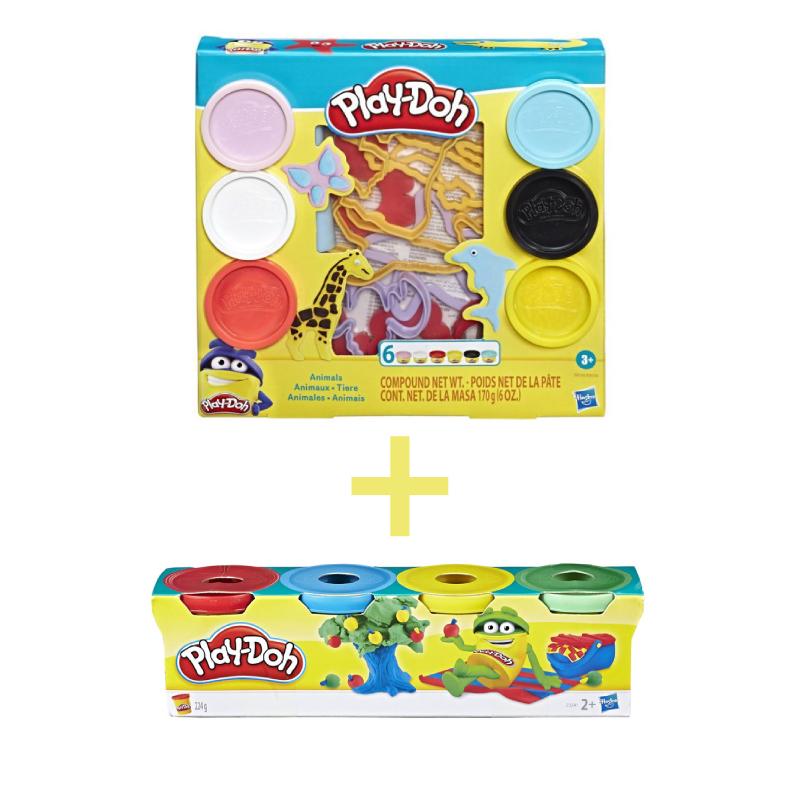 Đồ Chơi PLAYDOH Combo Khuôn Tạo Hình Thế Giới Động Vật Và Bột Nặn 4 Màu Mini CBE8535/E8530-23241