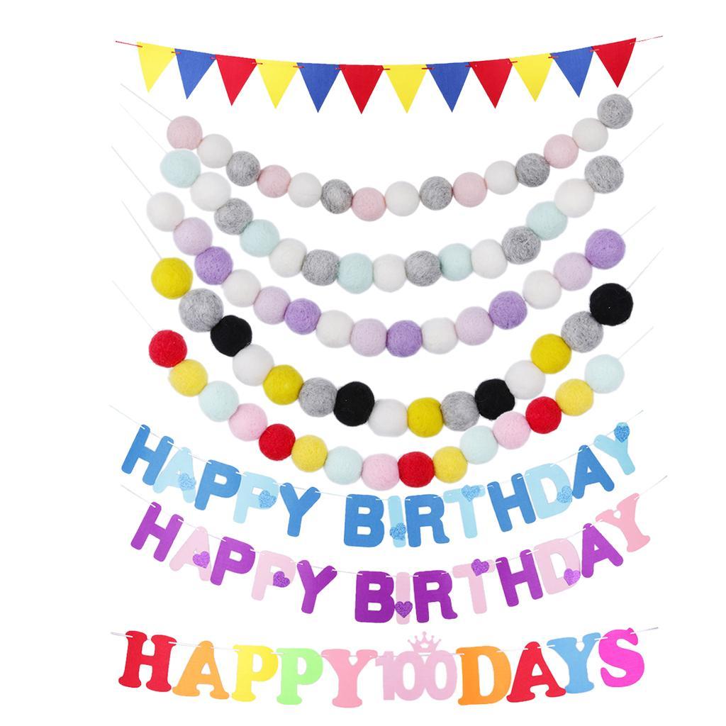 Felt Flags Bunting Garland Banner Party Hanging Decor