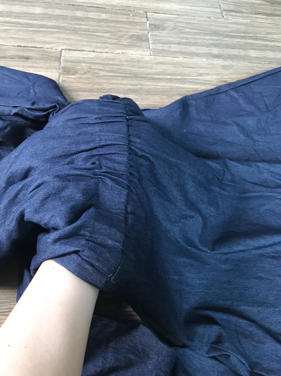 Áo chống nắng nữ toàn thân vải bò jean 2 lớp dáng xòe không xẻ sau che kín chân thoáng mát mẫu mới 2023