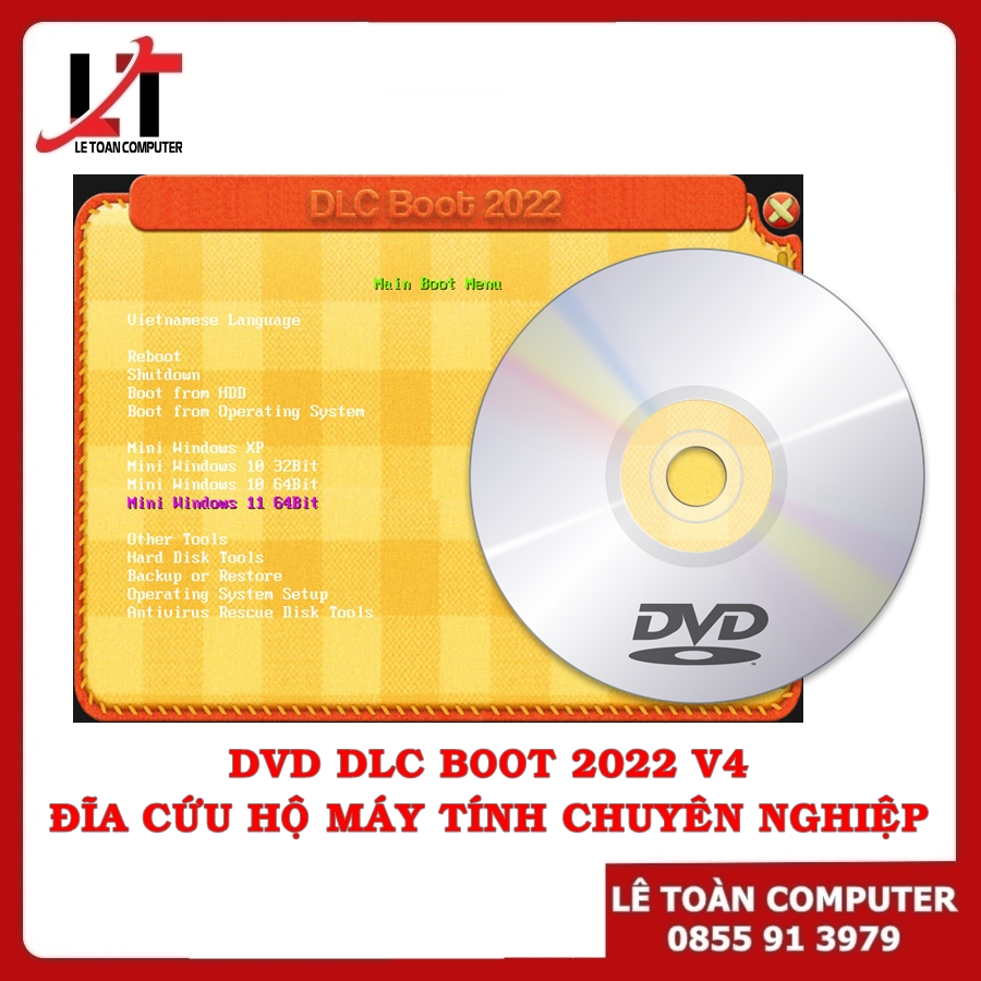 Đĩa DVD DLC Boot 2022 V4 - Cứu Hộ Máy Tính Chuyên Nghiệp