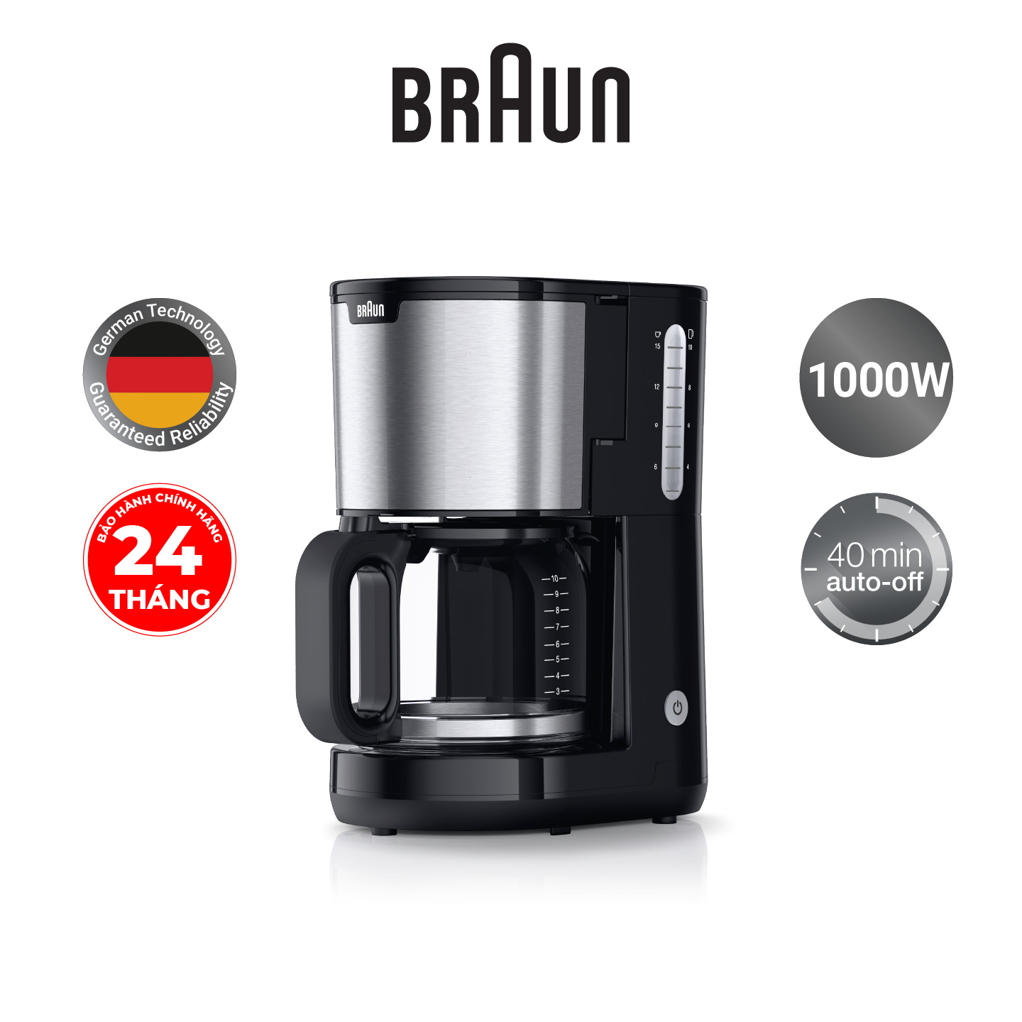 Máy pha cà phê Braun KF1500BK-Hàng chính hãng