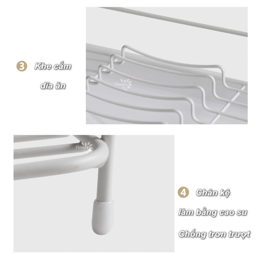 KỆ ĐỰNG CHÉN ĐĨA 2 TẦNG RÁO NƯỚC 3-D1-L3-624