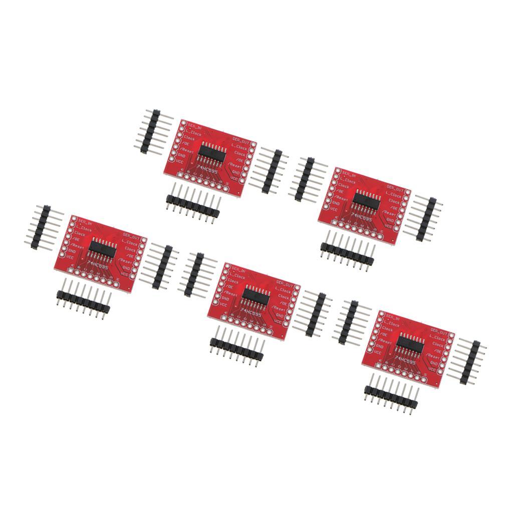 5 Pieces 74HC595 8-Bit Shift Register DIP-16 IC Breakout PCB Board