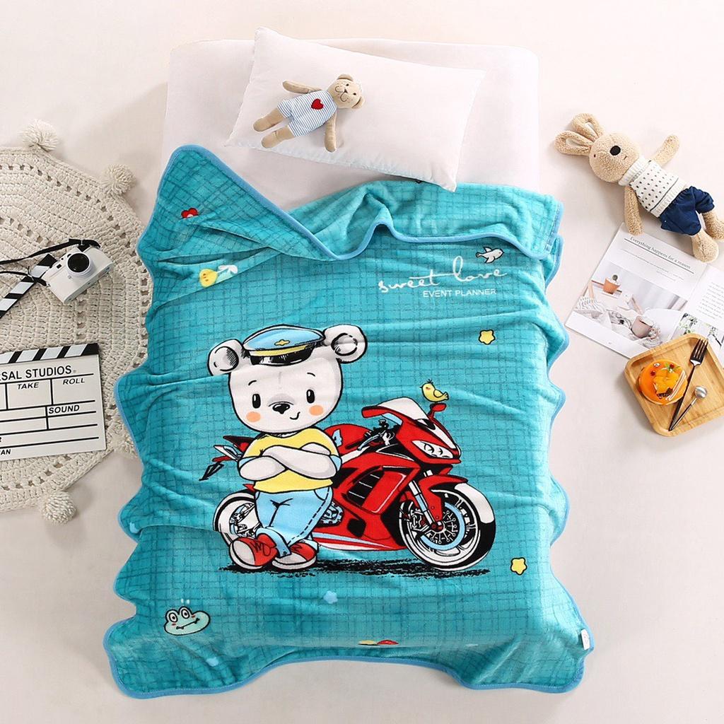 Chăn Cho Bé, Mền Đi Học Cho Trẻ Em M2T BEDDING Lông Tuyết Mềm Mịn Kích Thước 1mx1m4 Nặng 400gam