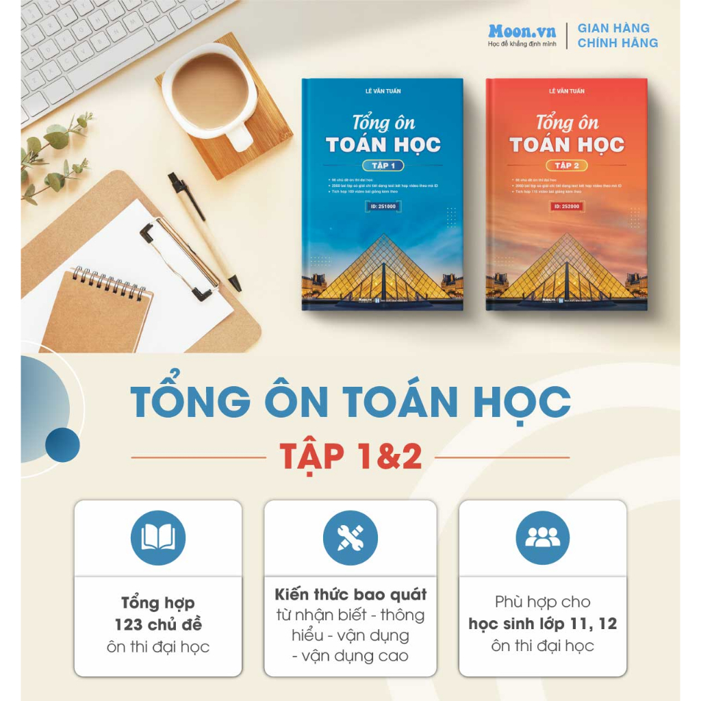 Sách ID Moonbook Tổng Ôn Toán Học Lớp 12 Tự Học Luyện Thi Thpt Quốc Gia Môn Toán 2023