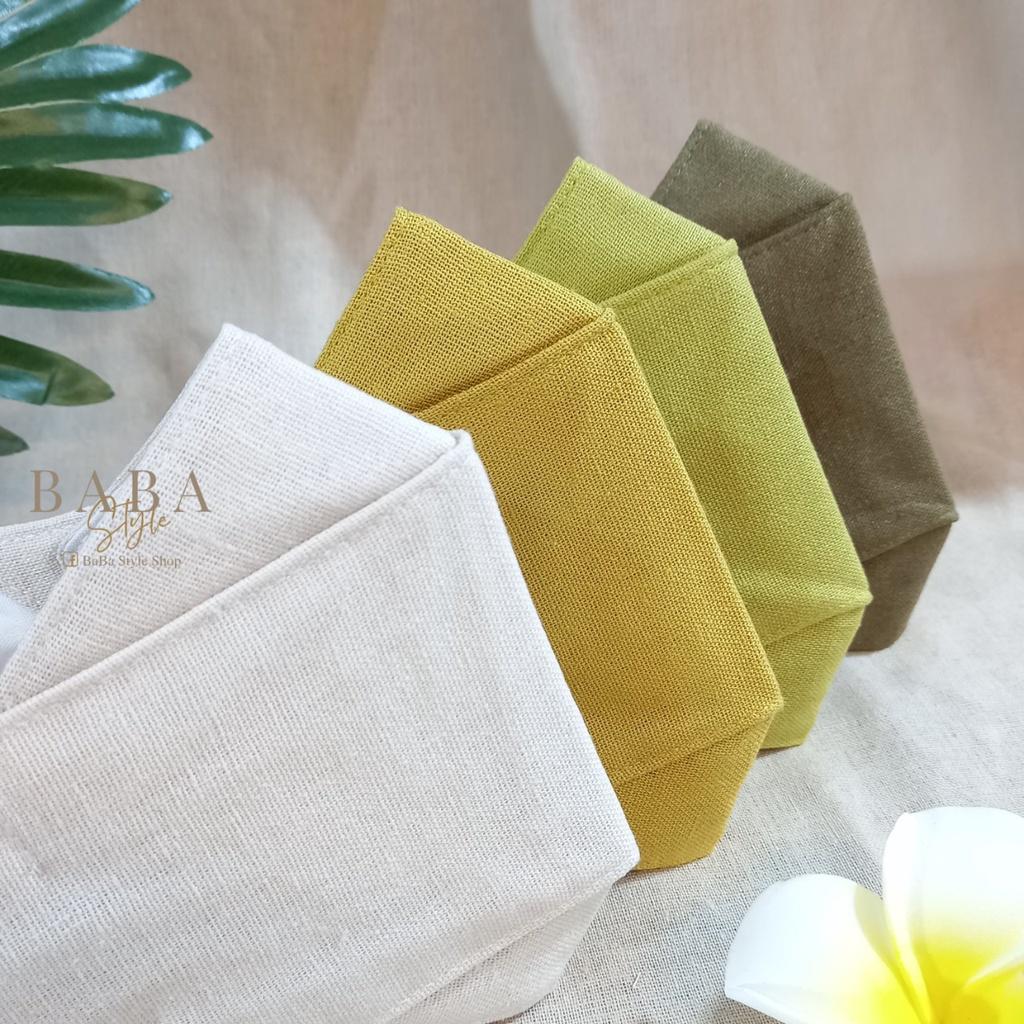 ComBo 4 Khẩu Trang 3D Vải Linen 3 Lớp