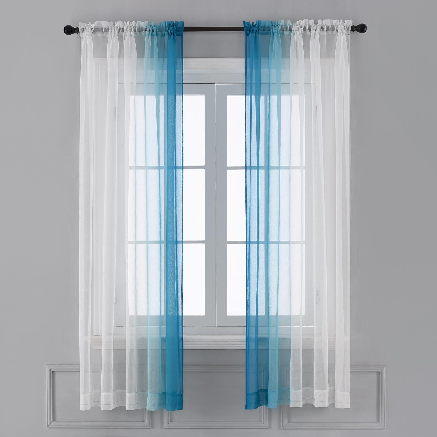 Rèm cửa Ombre Sheer 2 ngăn chất liệu vải voan sang trọng