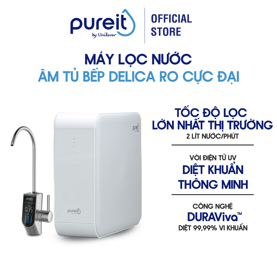 [COMBO TIẾT KIỆM] Máy lọc nước Pureit Delica UR5840 và Lõi lọc CTO, Lõi lọc PGP - Hàng chính hãng