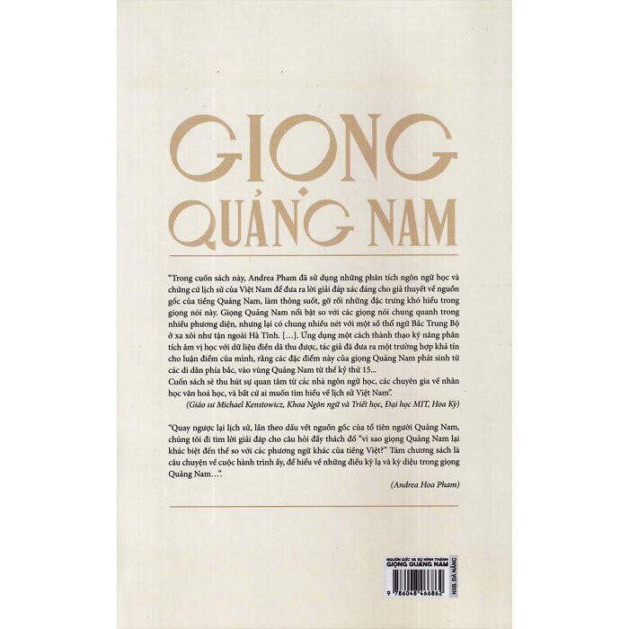 Nguồn Gốc Và Sự Hình Thành Giọng Quảng Nam - Andrea Hoa Pham - (bìa mềm)