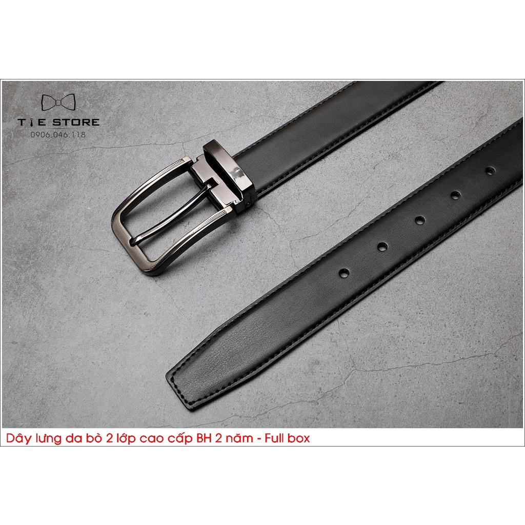 Thắt Lưng Nam Da bò 2 lớp, dây lưng công sở cao cấp BH 2 năm Full box - Khóa kim