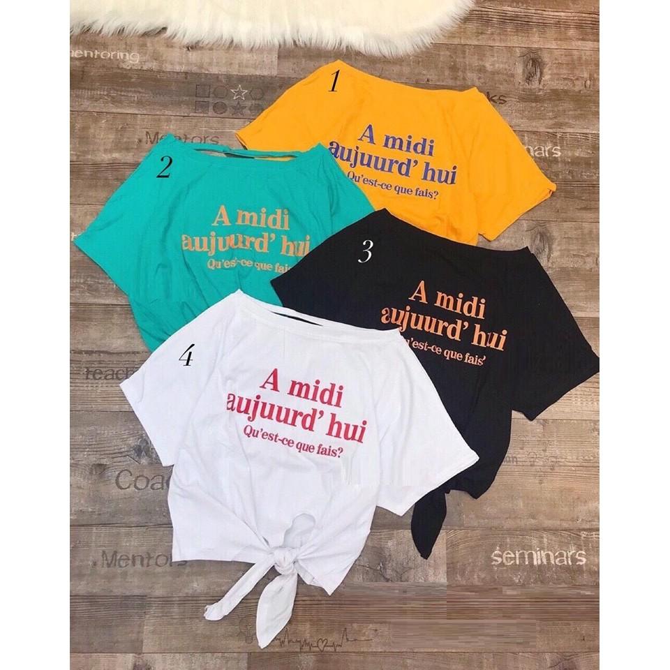 ÁO THUN CROPTOP FORM RỘNG TAY LỠ ULZZANG - ÁO NHÓM CROP NGẮN TAY CỘT BỤNG 21