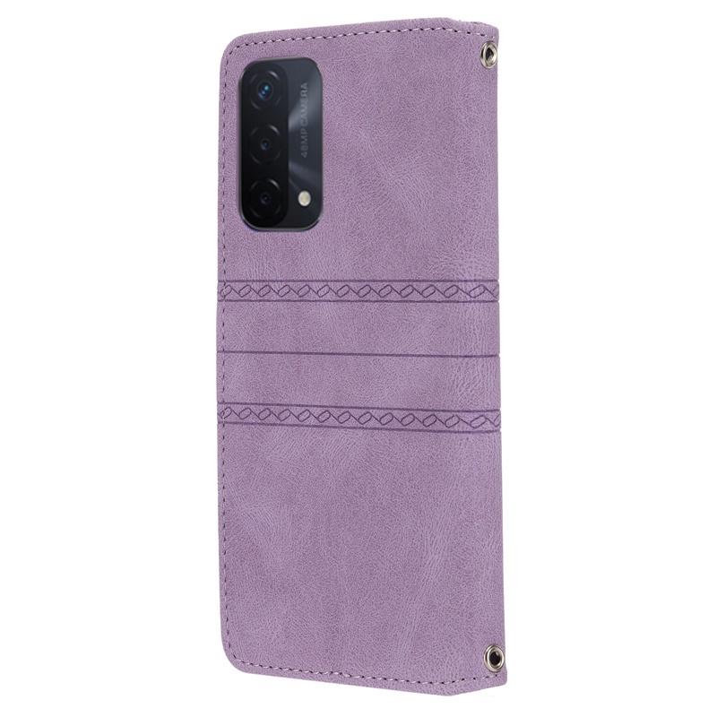 Ốp điện thoại dạng ví da nắp lật màu trơn họa tiết dập nổi Cho Oppo A52 A72 A92 A53 A32 2020 A16 A54 4G A55 A93 A74 A54 5G