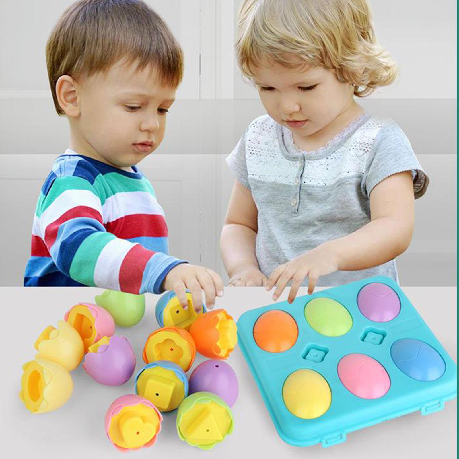 Geometric Pairing Eggs Mixed Shape Kids Learning Puzzle Wise Toy Gift