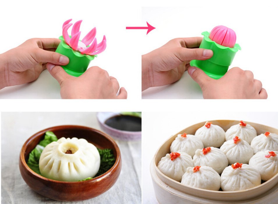 Khuôn Bánh Bao Tạo Hình Hoa Sen 8 Cánh Độc Đáo - Hàng Chính Hãng